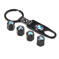  Tyre Valve Caps with Key Ring - BMW