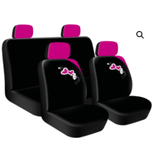 Pink Heart Seat Cover Set 8 Piece