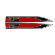 R Line Red and Chrome Fender Badges