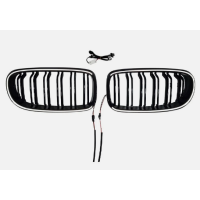 E90 Facelift 2009-2011 Double Slate Gloss Black Grill with LED