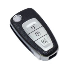 TPU Silver & Black Leather Touch Key Cover for Ford Ranger (1 button)