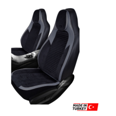 Universal F1 Style Black and Grey Fabric Seat Covers 9 Piece