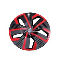 14" Evo Evolution Design Black and Red Wheel Caps 